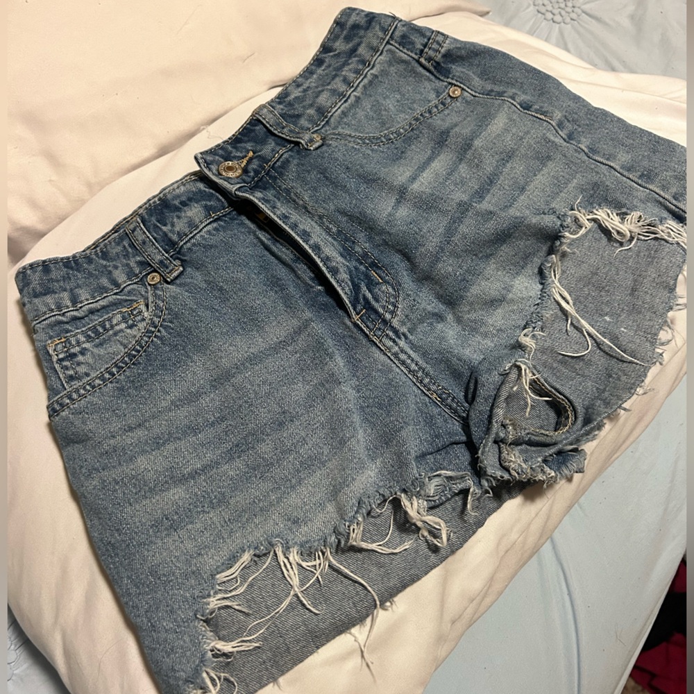 Distressed Denim Shorts